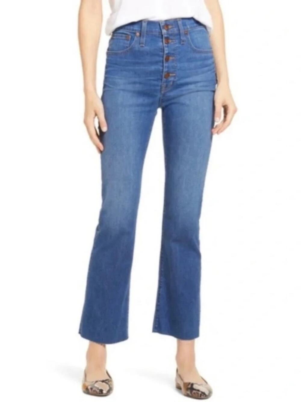 Madewell Cali Demi-Boot Jeans Women’s Urbandale Wash Button Fly M3113 Size 30